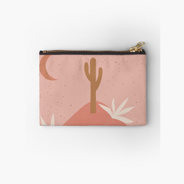 Item preview, Desert chic hills cactus and moon Pink and gold, designed and sold by DemonicGloom.