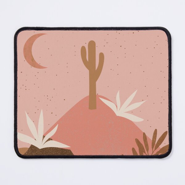 Item preview, Desert chic hills cactus and moon Pink and gold, designed and sold by DemonicGloom.