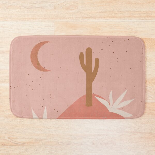 Item preview, Desert chic hills cactus and moon Pink and gold, designed and sold by DemonicGloom.