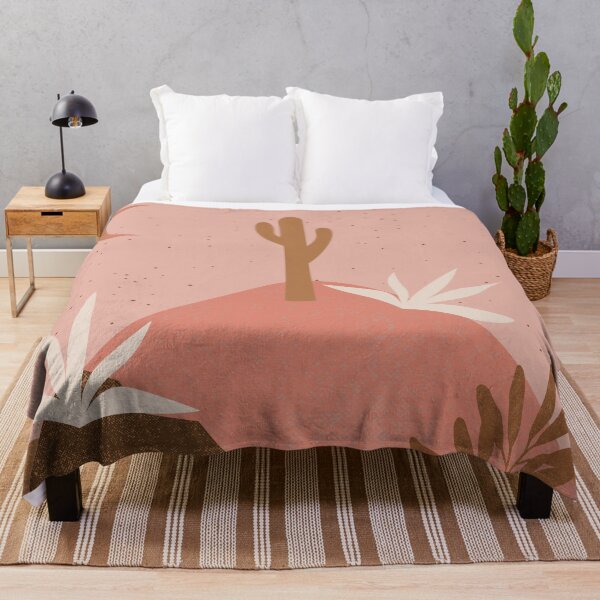 Item preview, Desert chic hills cactus and moon Pink and gold, designed and sold by DemonicGloom.