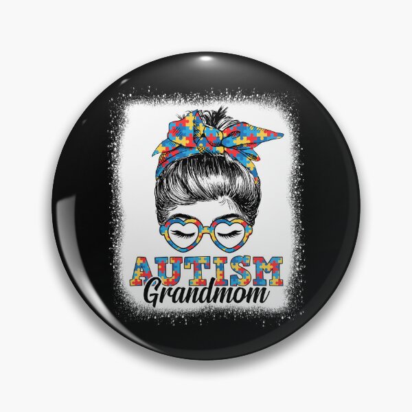 Item preview, Messy Bun Autism Grandmom Autism Month Cute Colorful Heart Glass designed and sold by Master Jay.