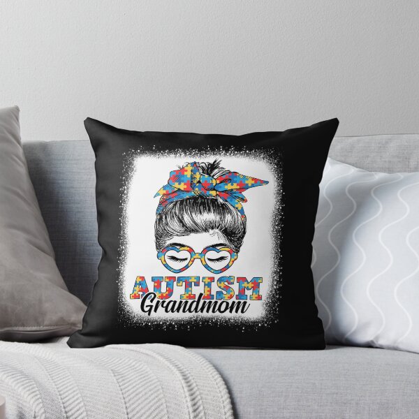 Item preview, Messy Bun Autism Grandmom Autism Month Cute Colorful Heart Glass designed and sold by Master Jay.