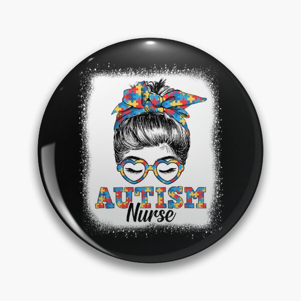 Item preview, Messy Bun Autism Nurse Autism Month Cute Colorful Heart Glass designed and sold by Master Jay.