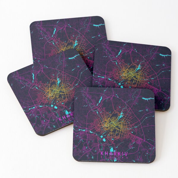 Item preview, Kharkiv City Map of Ukraine - Neon designed and sold by deMAP.