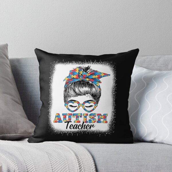 Item preview, Messy Bun Autism Teacher Autism Month Cute Heart Glass Student Gìt designed and sold by Master Jay.