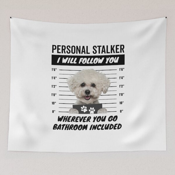 Item preview, Personal Stalker Dog – White Bichon Frise designed and sold by More Cute Dogs.