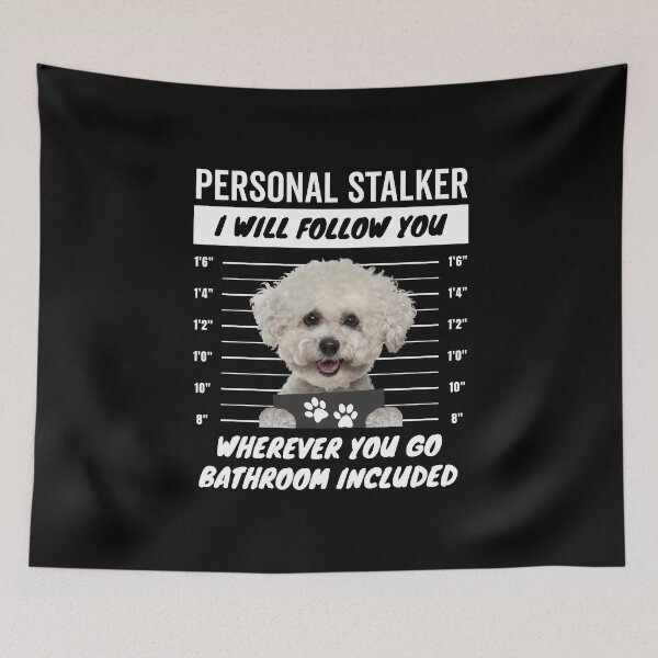Item preview, Personal Stalker Dog – White Bichon Frise designed and sold by More Cute Dogs.