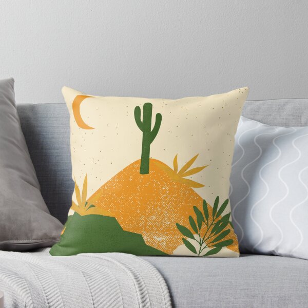Item preview, Desert chic hills cactus and moon green orange cream and gold, designed and sold by DemonicGloom.