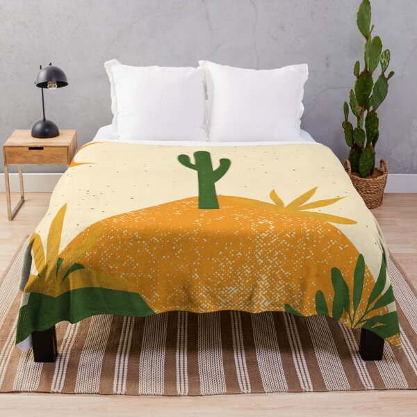 Item preview, Desert chic hills cactus and moon green orange cream and gold, designed and sold by DemonicGloom.