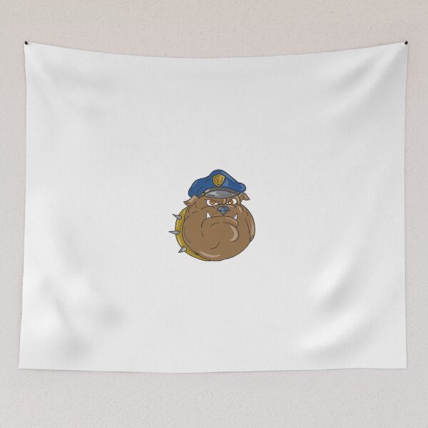 Item preview, Bulldog Policeman Head Cartoon designed and sold by patrimonio.
