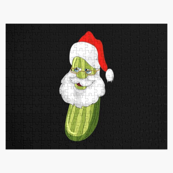 Christmas Funny Cucumber With Santa Beard For Vegetarian Jigsaw Puzzle