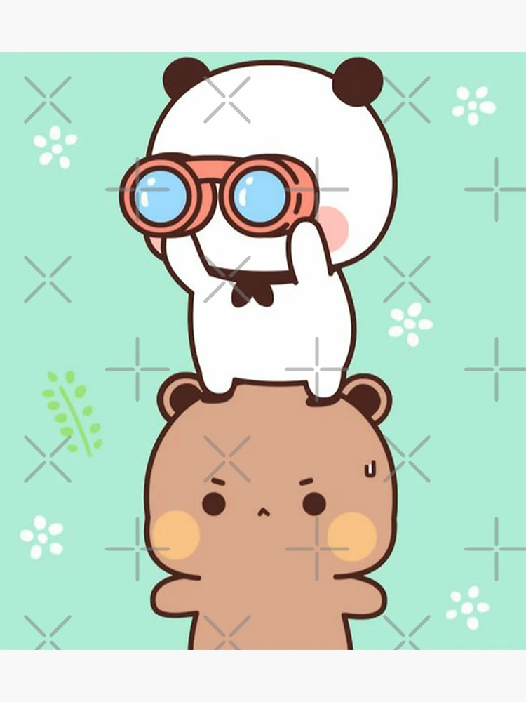 Bubu and Dudu, Cute Bear Couple, Panda Yier, Bubu Brownie Bear Sticker  Poster for Sale by valeriehsin