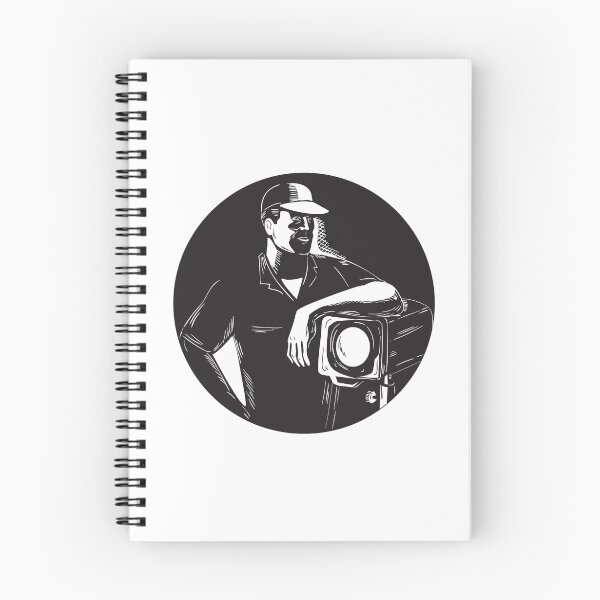 Item preview, Film Crew Lighting Fresnel Spotlight Circle Woodcut designed and sold by patrimonio.