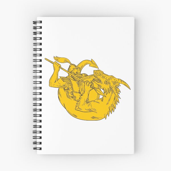 Item preview, Knight Fighting Dragon Spear Drawing designed and sold by patrimonio.