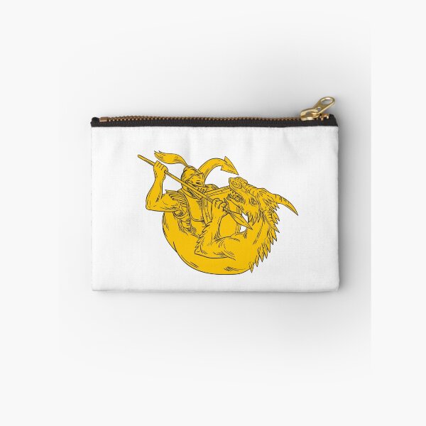 Item preview, Knight Fighting Dragon Spear Drawing designed and sold by patrimonio.