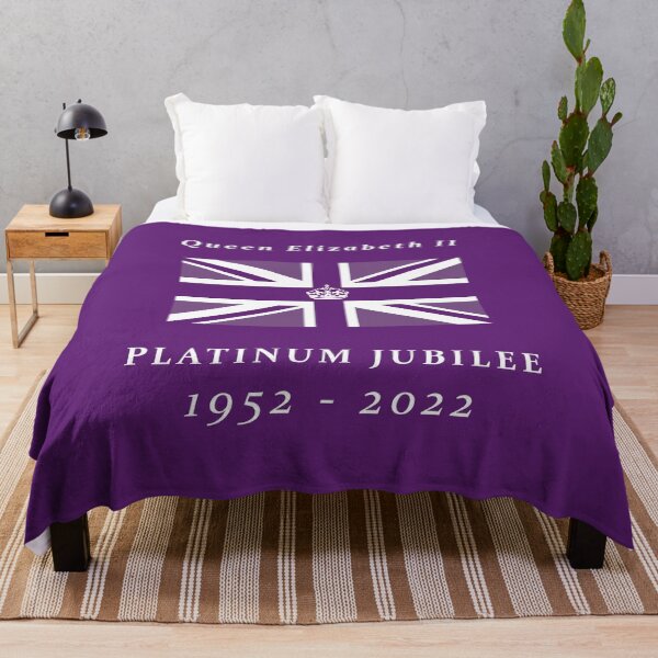 Item preview, Queen Elizabeth II Platinum Jubilee British Flag in purples and Crown designed and sold by LindaCooke.