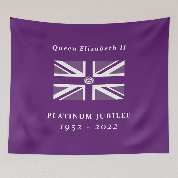 Item preview, Queen Elizabeth II Platinum Jubilee British Flag in purples and Crown designed and sold by LindaCooke.