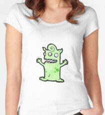 funny little monster cartoon Women's Fitted Scoop T-Shirt
