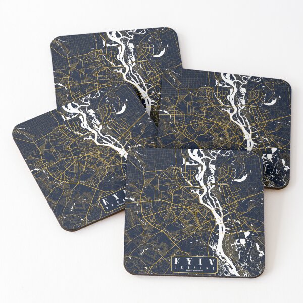 Item preview, Kyiv City Map of Ukraine - Gold Art Deco designed and sold by deMAP.