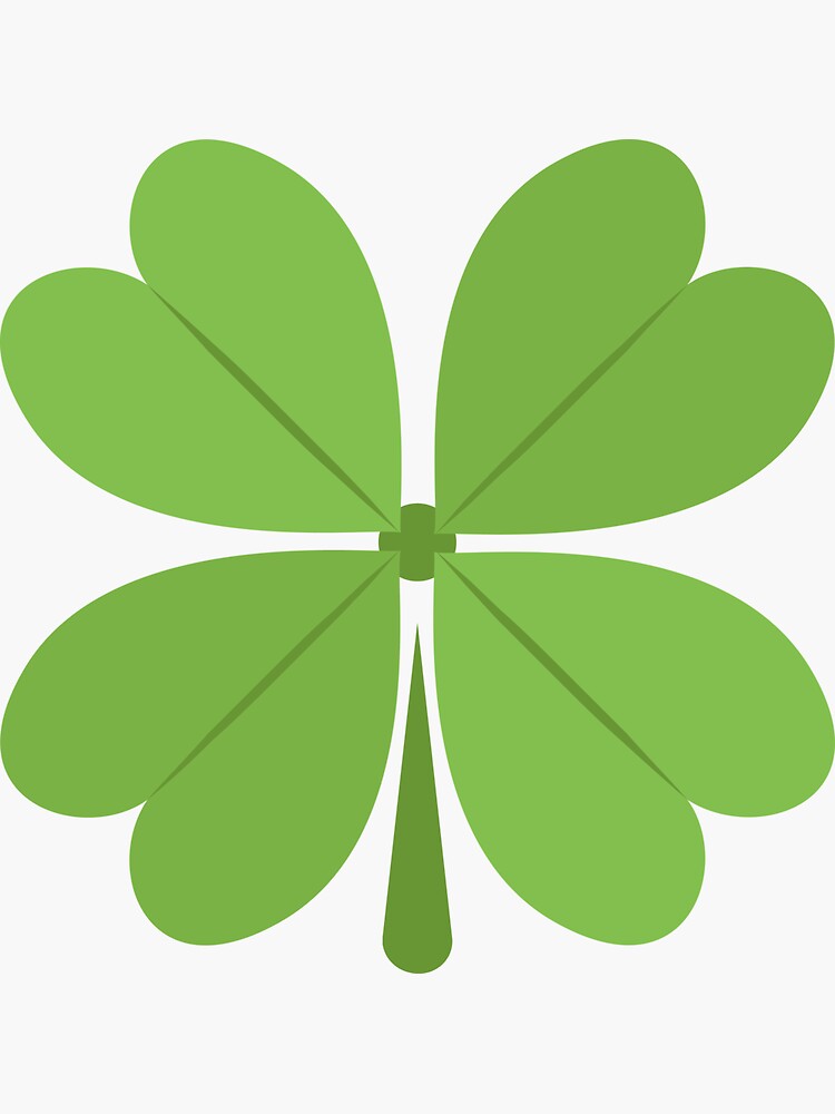 emoji-four-leaf-clover-sticker-for-sale-by-roarr-redbubble