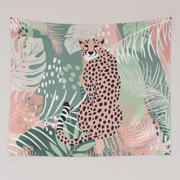 Item preview, Tropical Amazonian Floral Cheetah Prints designed and sold by meggydesigns.