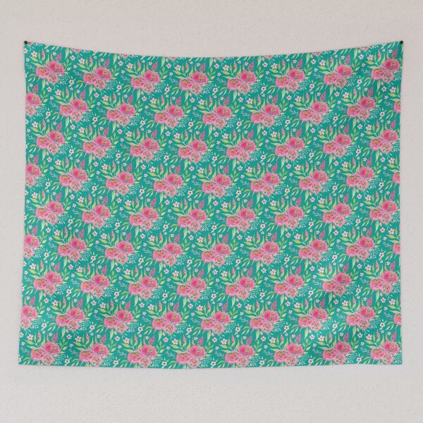 Item preview, Fresh Blooms - Mint & Pink designed and sold by mmmedia.