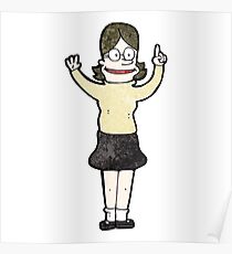 cartoon clever woman with idea Poster