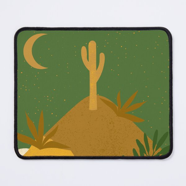 Item preview, Desert chic hills cactus and moon green cream and gold, designed and sold by DemonicGloom.