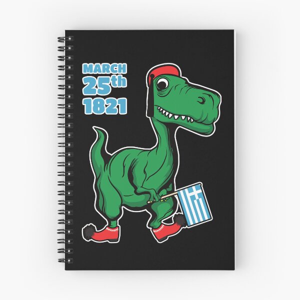 Item preview, Green Dinosaur celebrating Greece's Independence Day dressed as Tsolias with Greek flag designed and sold by Happy Puppy Print On Demand.