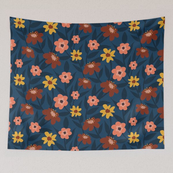 Item preview, Ditsy Floral Pattern on Dark Blue designed and sold by amanda-rae.