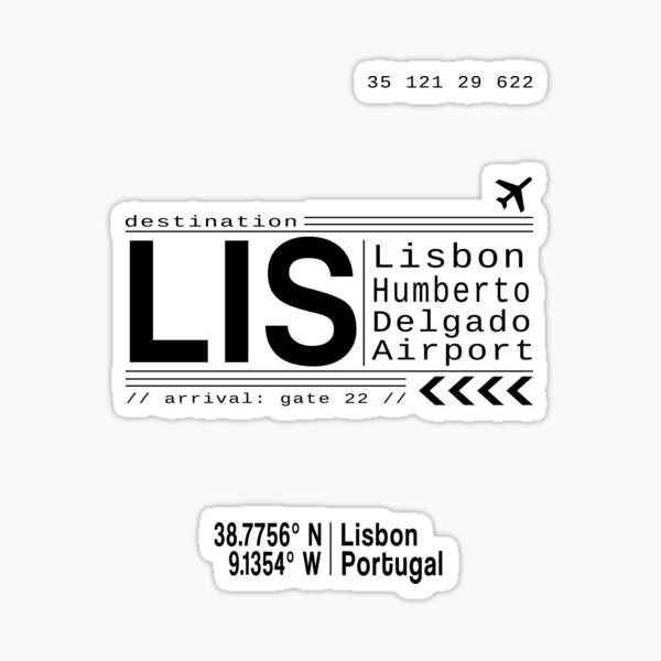 Item preview, LIS Lisbon Portugal airport call letters designed and sold by Leah Biernacki.