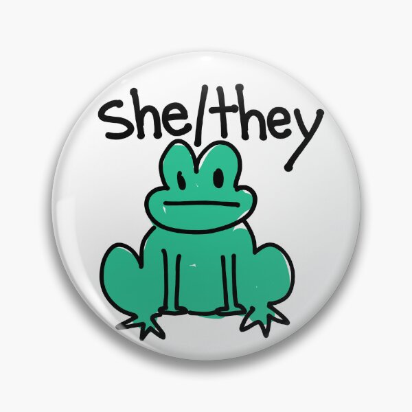 Item preview, She/They Pronoun Frog designed and sold by NeetStudio.