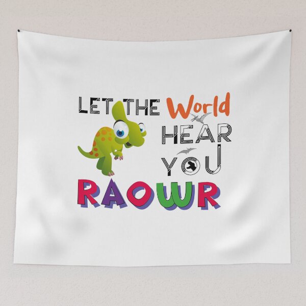 Aperçu de l'œuvre Laissez le monde vous entendre (Roawr) - Dinosaure mignon créée et vendue par podekom.