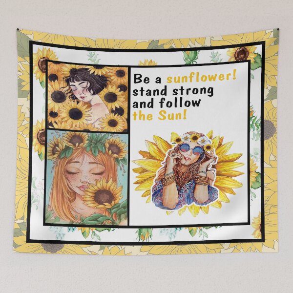 Item preview, Be A Sunflower Stand Strong And Follow The Sun - Sunflower Girl designed and sold by christinecather.