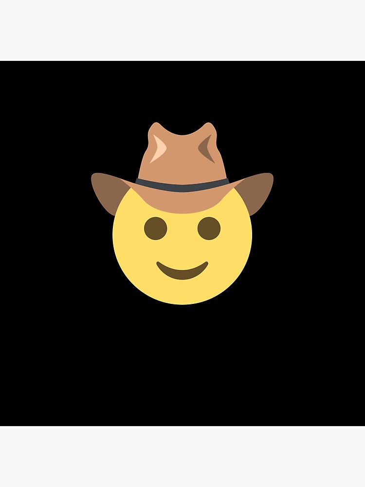 Emoji Face with Cowboy Hat Pillow