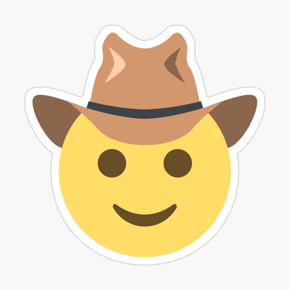 Emoji Face with Cowboy Hat Pillow for Sale by roarr Redbubble