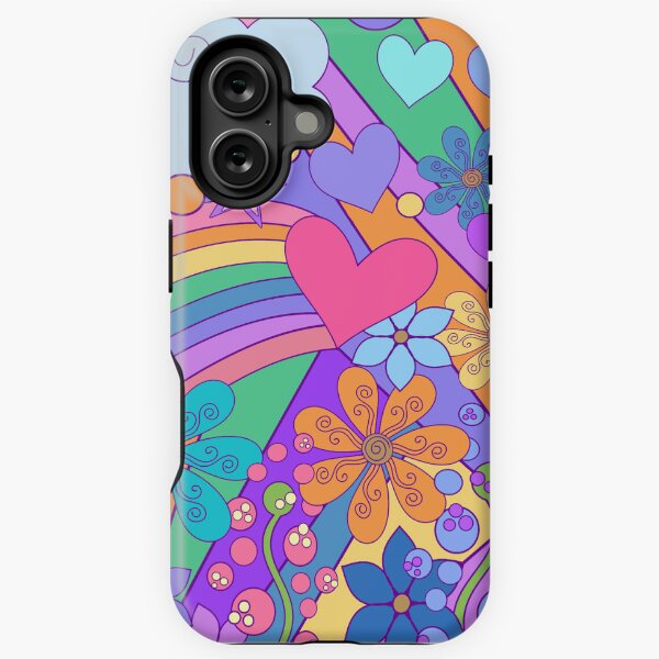 Item preview, Happy Flower Power, rainbow hippie love art designed and sold by Alondra.