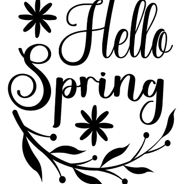 Artwork thumbnail, Hello Spring. Spring Quote, Spring Flower, Spring Lover, Spring Design by DesignHouse07