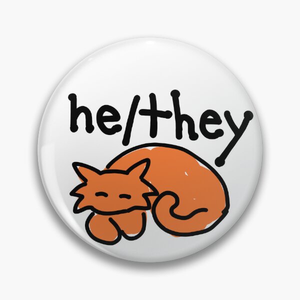 Item preview, He/They Sleepy Pronoun Cat designed and sold by NeetStudio.