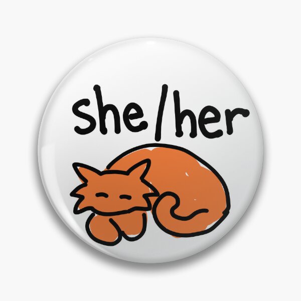 Item preview, She/Her Sleepy Pronoun Cat designed and sold by NeetStudio.