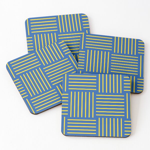 Item preview, Azure Blue and Yellow Abstract Stripe Geometric Pattern 100% Commission Donated To IRC Read Bio designed and sold by ColorOfTheYears.