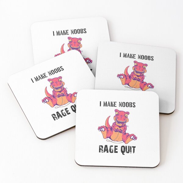 Item preview, funny retro dinosaur  gamer funny sarcastic Rude Offended saying, I Make Noobs Rage Quit boyfriend girlfriend designed and sold by joygift369.