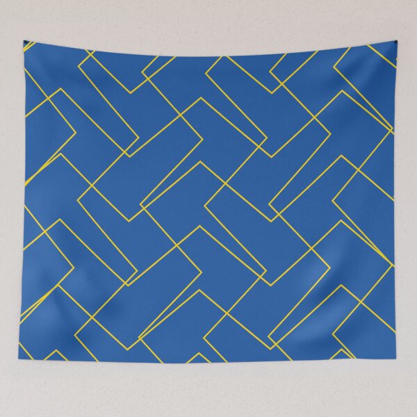 Item preview, Azure Blue Yellow Minimal Wavy Stripe Pattern 2 100% Commission Donated To IRC Read Bio designed and sold by ColorOfTheYears.