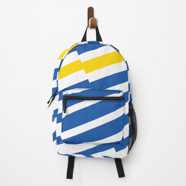 Item preview, Azure Blue White Yellow Diagonal Offset Stripe Pattern 100% Commission Donated To IRC Read Bio designed and sold by ColorOfTheYears.