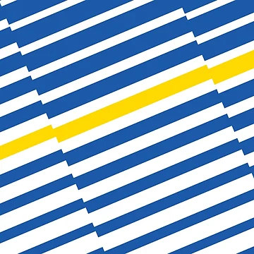 Vorschaubild zum Design Azure Blue White Yellow Diagonal Offset Stripe Pattern 100% Commission Donated To IRC Read Bio von ColorOfTheYears