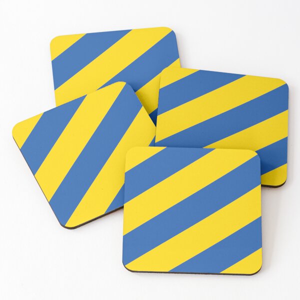 Item preview, Yellow Azure Blue Solid Color Diagonal Stripe Pattern 100% Commission Donated To IRC Read Bio designed and sold by ColorOfTheYears.