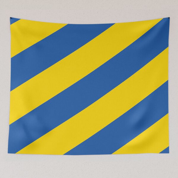 Item preview, Yellow Azure Blue Solid Color Diagonal Stripe Pattern 100% Commission Donated To IRC Read Bio designed and sold by ColorOfTheYears.