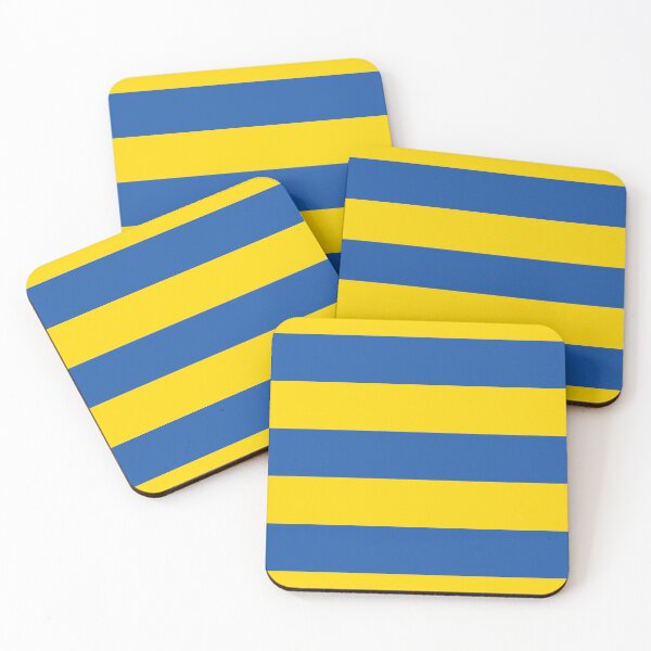 Item preview, Yellow Azure Blue Solid Color Horizontal Stripe Pattern 100% Commission Donated To IRC Read Bio designed and sold by ColorOfTheYears.