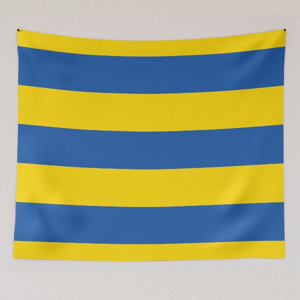 Item preview, Yellow Azure Blue Solid Color Horizontal Stripe Pattern 100% Commission Donated To IRC Read Bio designed and sold by ColorOfTheYears.