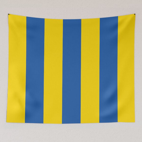 Item preview, Yellow Azure Blue Solid Color Vertical Stripe Pattern 100% Commission Donated To IRC Read Bio designed and sold by ColorOfTheYears.